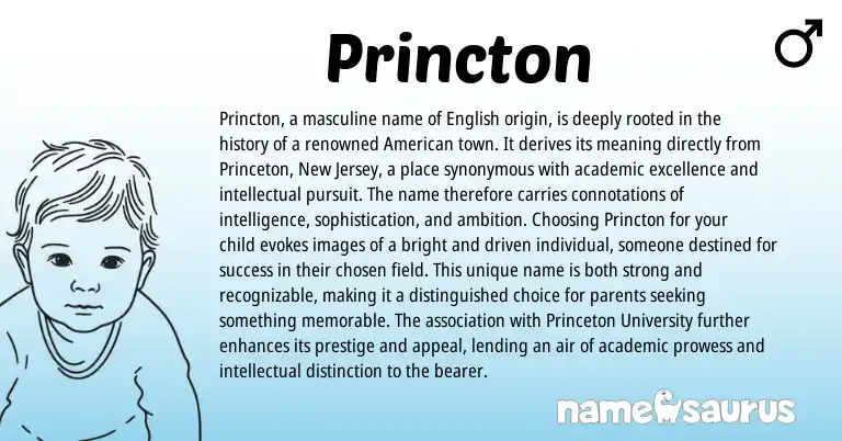 Infographic about Princton name meaning, Princton is a name from English origin(s).
