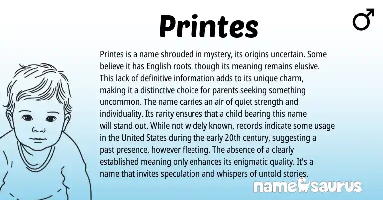 Infographic about Printes name meaning, Printes is a name from English origin(s).