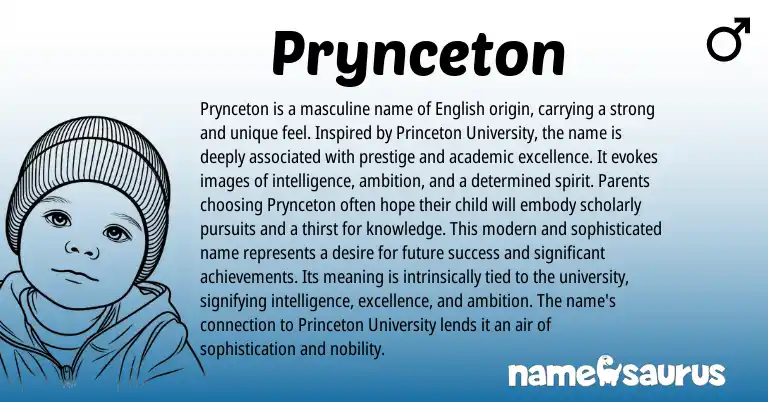 Infographic about Prynceton name meaning, Prynceton is a name from English origin(s).