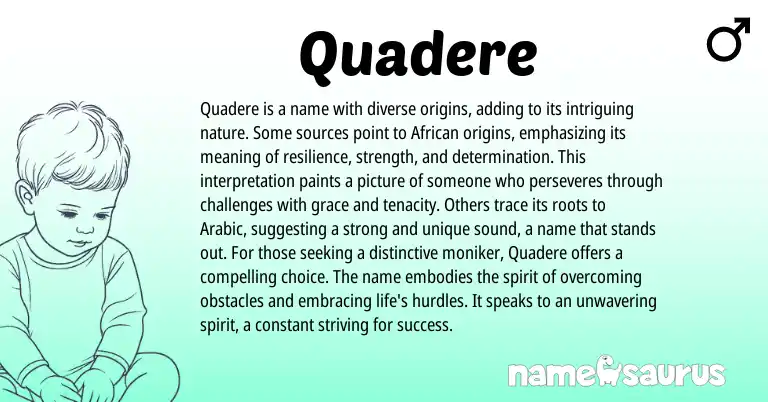 Infographic about Quadere name meaning, Quadere is a name from African origin(s).