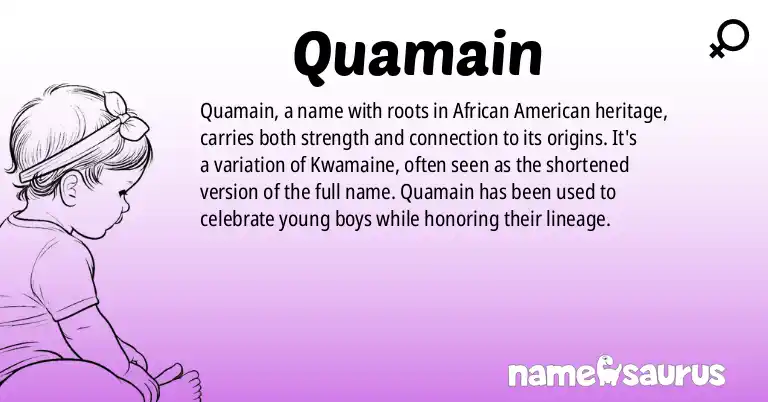 Infographic about Quamain name meaning, Quamain is a name from African American origin(s).
