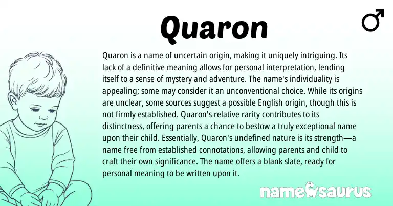 Infographic about Quaron name meaning, Quaron is a name from Other origin(s).