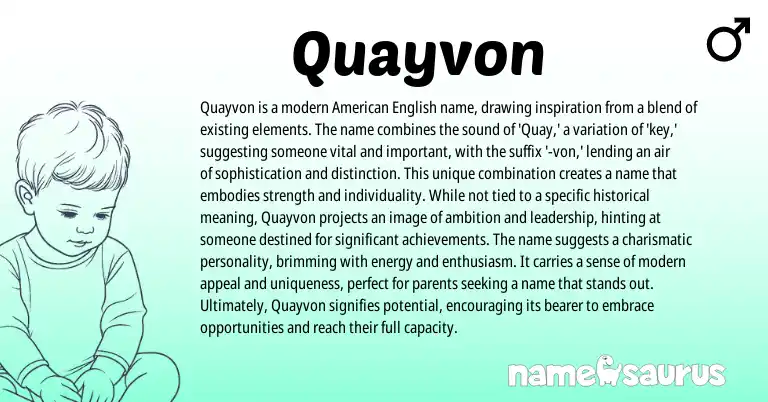 Infographic about Quayvon name meaning, Quayvon is a name from Other origin(s).