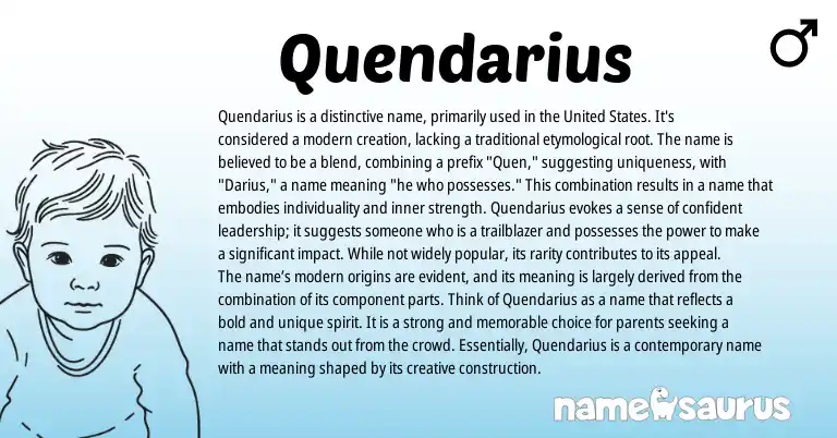 Infographic about Quendarius name meaning, Quendarius is a name from Other origin(s).