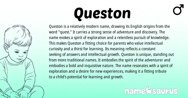 Infographic about Queston name meaning, Queston is a name from English origin(s).
