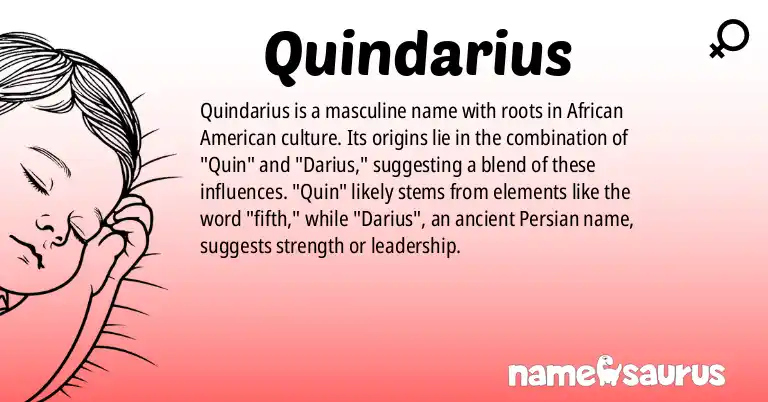 Infographic about Quindarius name meaning, Quindarius is a name from African American origin(s).