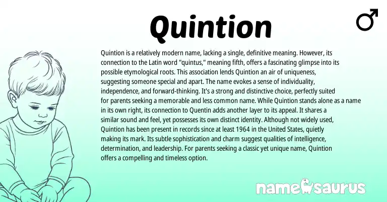 Infographic about Quintion name meaning, Quintion is a name from Latin origin(s).