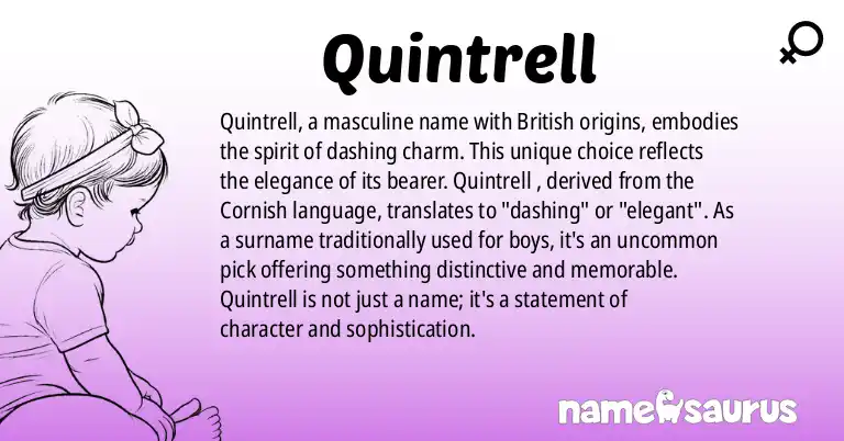 Infographic about Quintrell name meaning, Quintrell is a name from British origin(s).