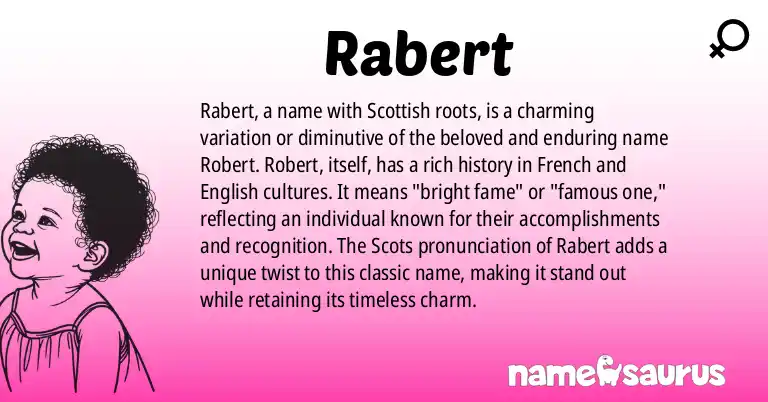 Infographic about Rabert name meaning, Rabert is a name from Scots origin(s).