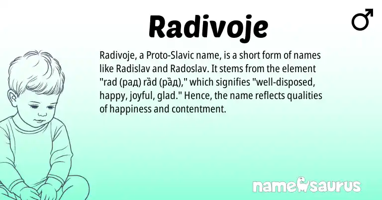 Infographic about Radivoje name meaning, Radivoje is a name from Slavic origin(s).