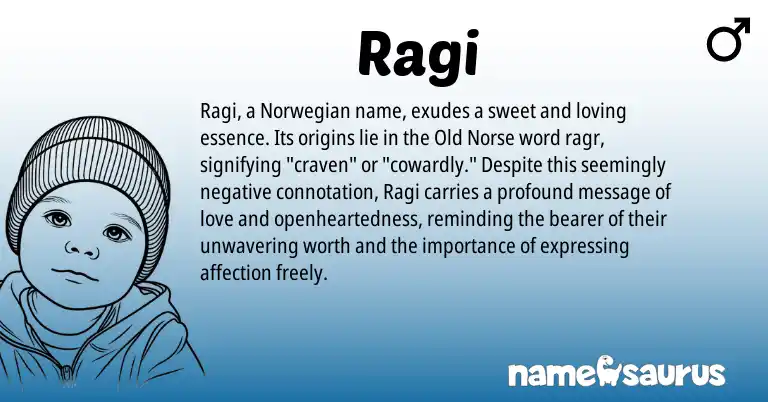 Infographic about Ragi name meaning, Ragi is a name from Norwegian, Old Norse origin(s).