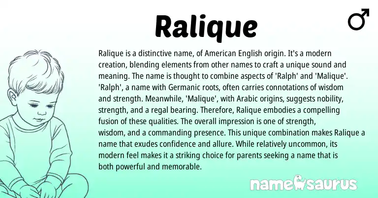 Infographic about Ralique name meaning, Ralique is a name from Other origin(s).