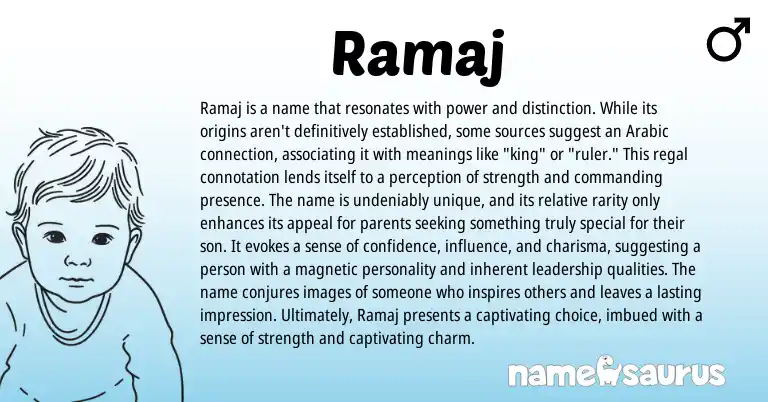 Infographic about Ramaj name meaning, Ramaj is a name from Other origin(s).