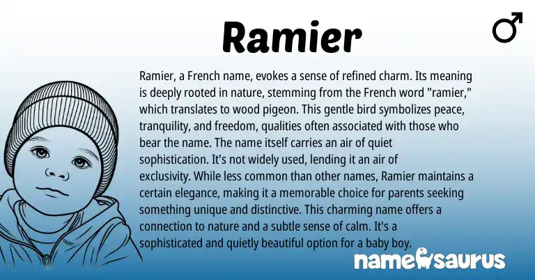 Infographic about Ramier name meaning, Ramier is a name from French origin(s).