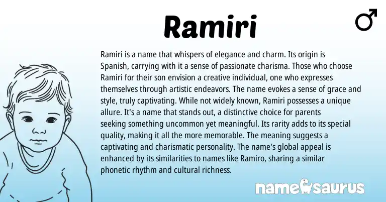 Infographic about Ramiri name meaning, Ramiri is a name from Spanish origin(s).