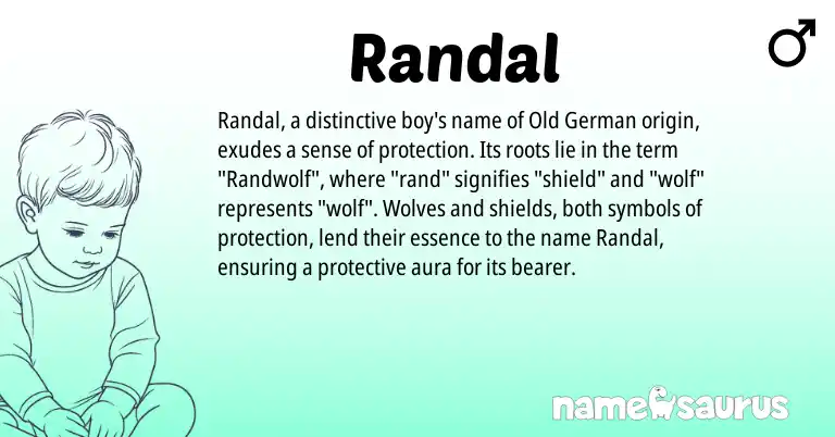 Infographic about Randal name meaning, Randal is a name from Old German origin(s).