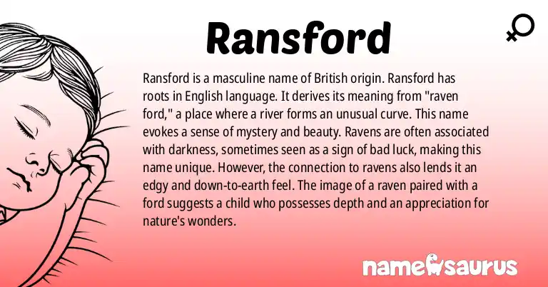 Infographic about Ransford name meaning, Ransford is a name from British origin(s).