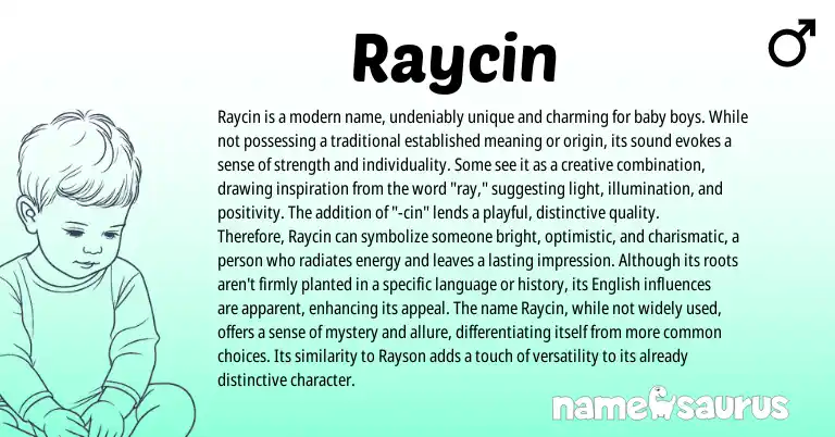 Infographic about Raycin name meaning, Raycin is a name from Other origin(s).