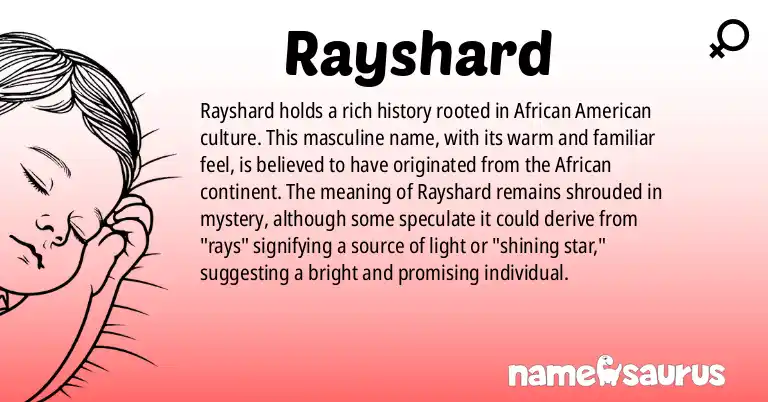 Infographic about Rayshard name meaning, Rayshard is a name from African American origin(s).