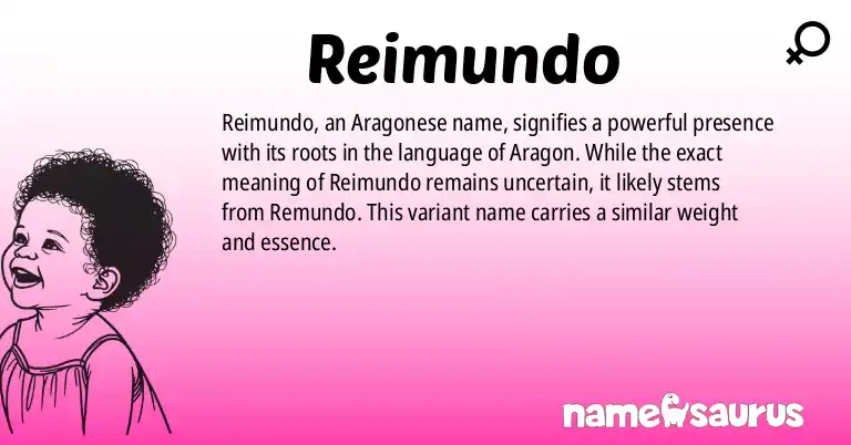 Infographic about Reimundo name meaning, Reimundo is a name from Aragonese origin(s).