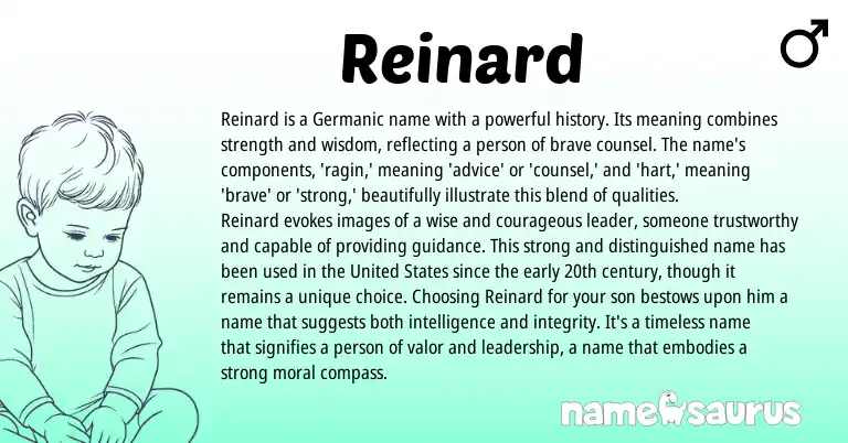 Infographic about Reinard name meaning, Reinard is a name from Germanic origin(s).