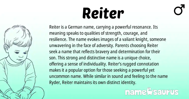 Infographic about Reiter name meaning, Reiter is a name from Germanic origin(s).