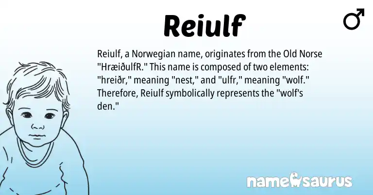 Infographic about Reiulf name meaning, Reiulf is a name from Norwegian, Old Norse origin(s).