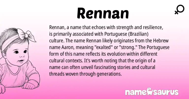Infographic about Rennan name meaning, Rennan is a name from Portuguese (Brazilian) origin(s).