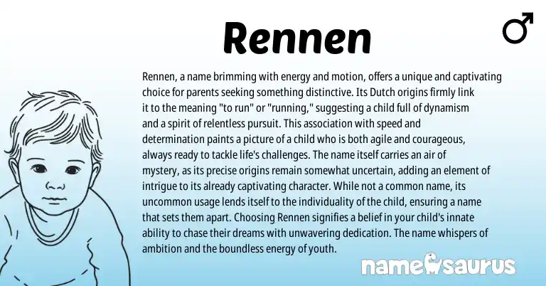 Infographic about Rennen name meaning, Rennen is a name from Dutch origin(s).