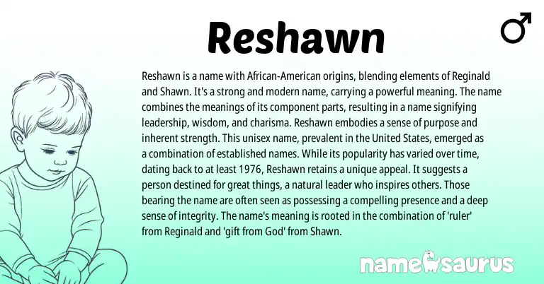 Infographic about Reshawn name meaning, Reshawn is a name from Other origin(s).