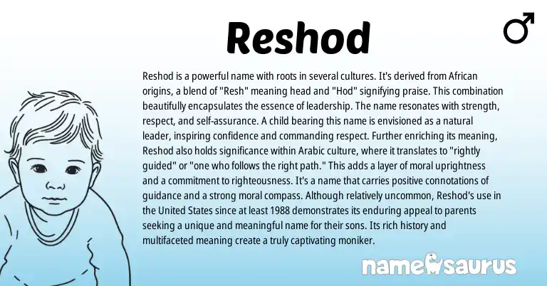 Infographic about Reshod name meaning, Reshod is a name from African origin(s).
