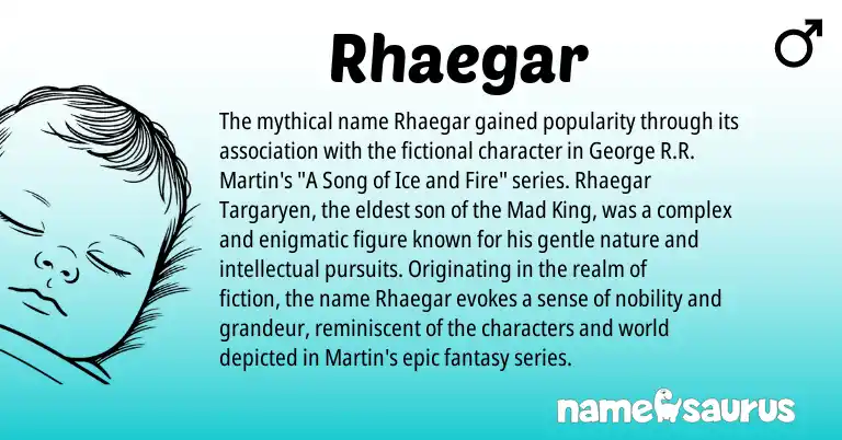 Infographic about Rhaegar name meaning, Rhaegar is a name from N/A origin(s).
