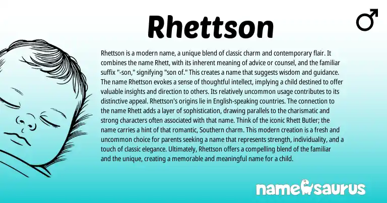 Infographic about Rhettson name meaning, Rhettson is a name from Other origin(s).