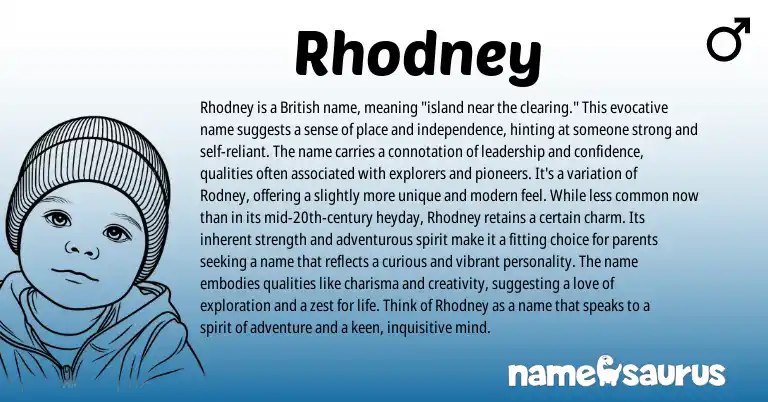 Infographic about Rhodney name meaning, Rhodney is a name from Other origin(s).