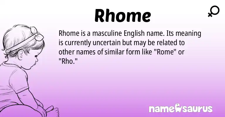 Infographic about Rhome name meaning, Rhome is a name from English origin(s).