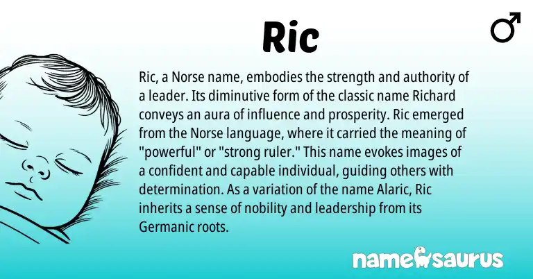 Infographic about Ric name meaning, Ric is a name from Germanic, Norse origin(s).