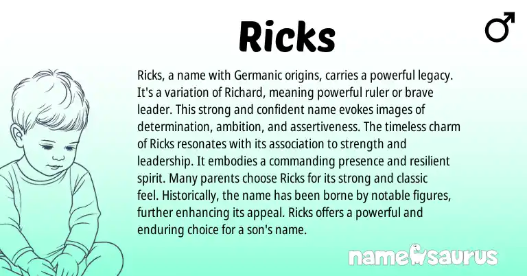 Infographic about Ricks name meaning, Ricks is a name from Other origin(s).