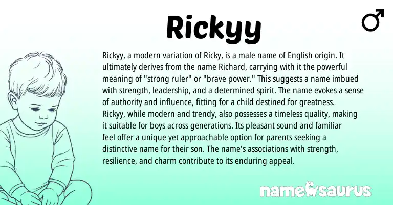 Infographic about Rickyy name meaning, Rickyy is a name from Other origin(s).