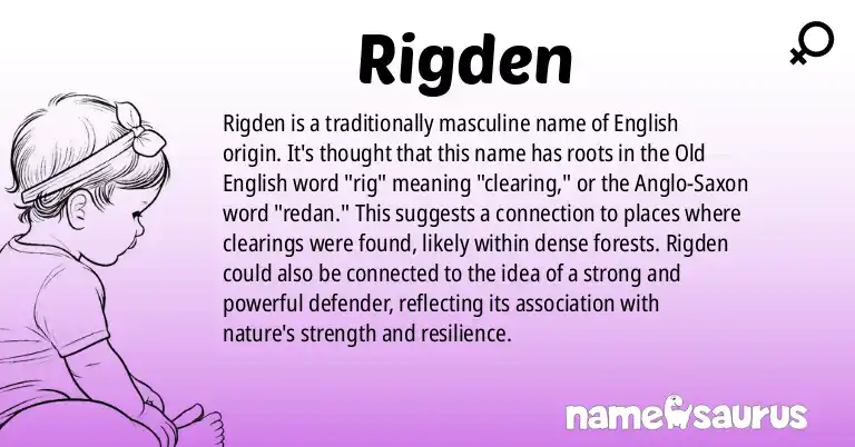 Infographic about Rigden name meaning, Rigden is a name from English origin(s).