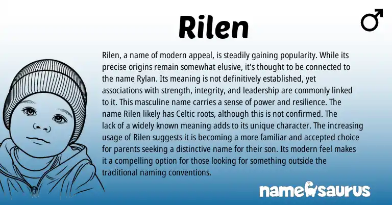 Infographic about Rilen name meaning, Rilen is a name from Celtic origin(s).