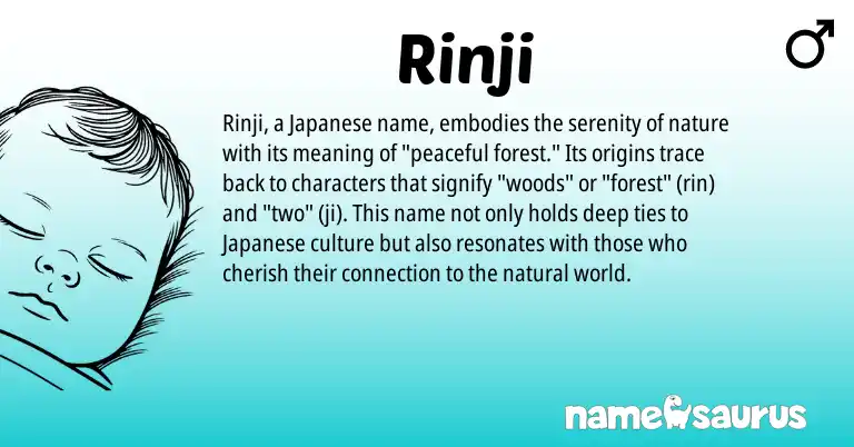 Infographic about Rinji name meaning, Rinji is a name from Japanese origin(s).