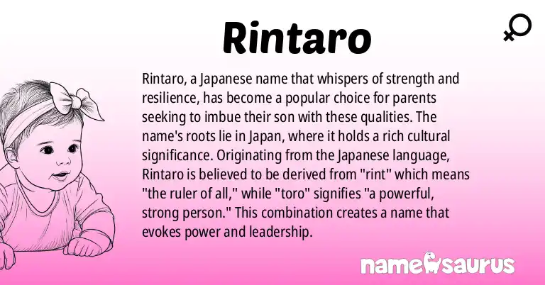 Infographic about Rintaro name meaning, Rintaro is a name from Japanese origin(s).