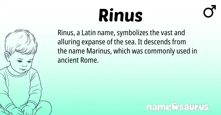 Infographic about Rinus name meaning, Rinus is a name from Latin origin(s).