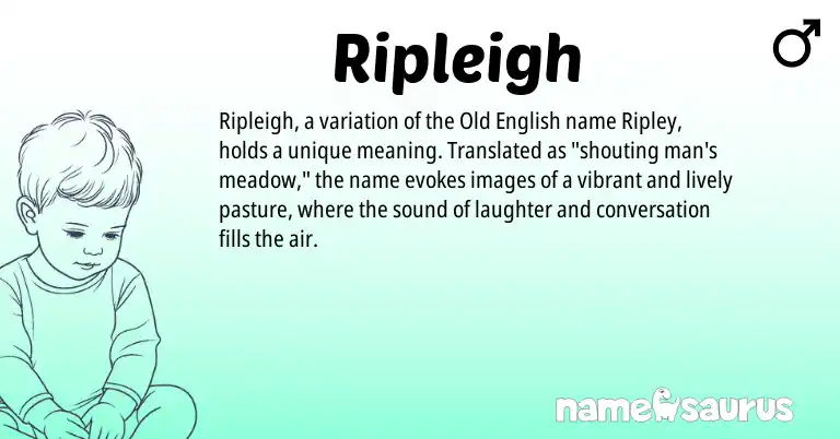 Infographic about Ripleigh name meaning, Ripleigh is a name from Old English origin(s).
