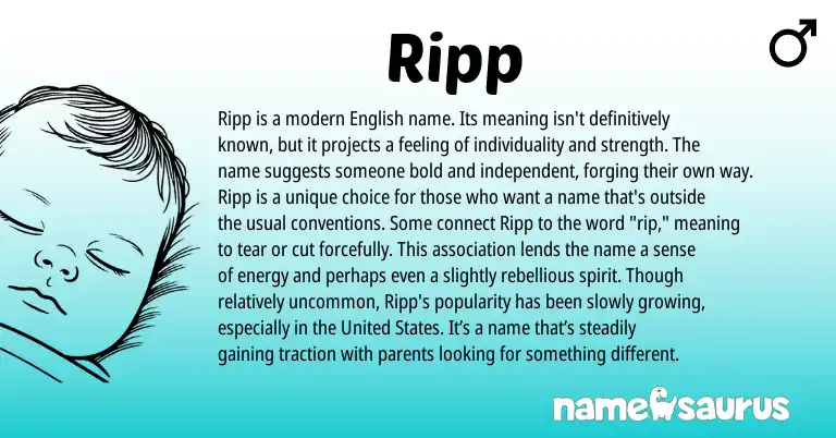Infographic about Ripp name meaning, Ripp is a name from English origin(s).