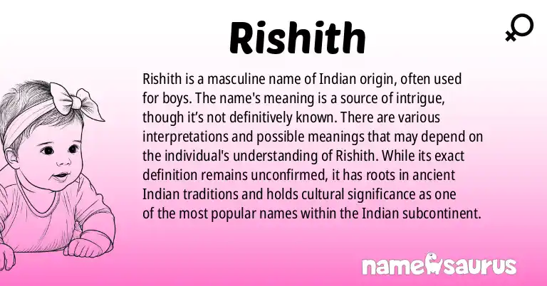 Infographic about Rishith name meaning, Rishith is a name from Indian origin(s).
