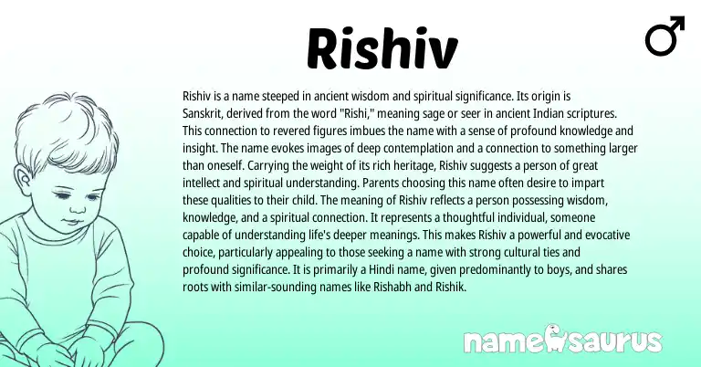 Infographic about Rishiv name meaning, Rishiv is a name from Indian, Sanskrit origin(s).
