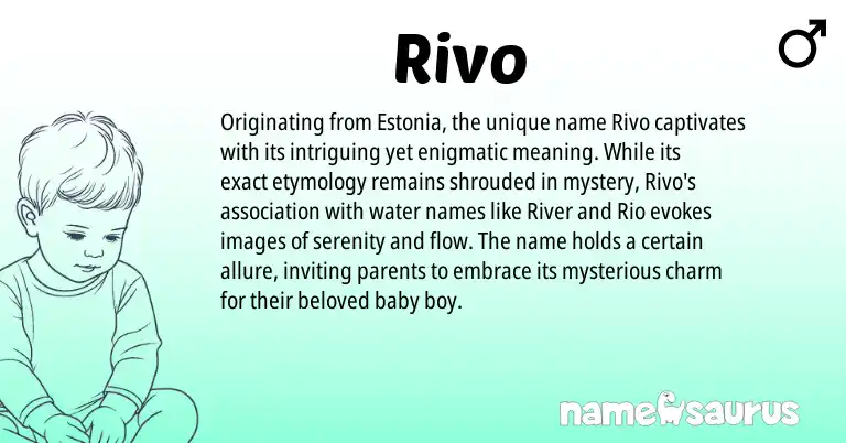 Infographic about Rivo name meaning, Rivo is a name from Estonian origin(s).