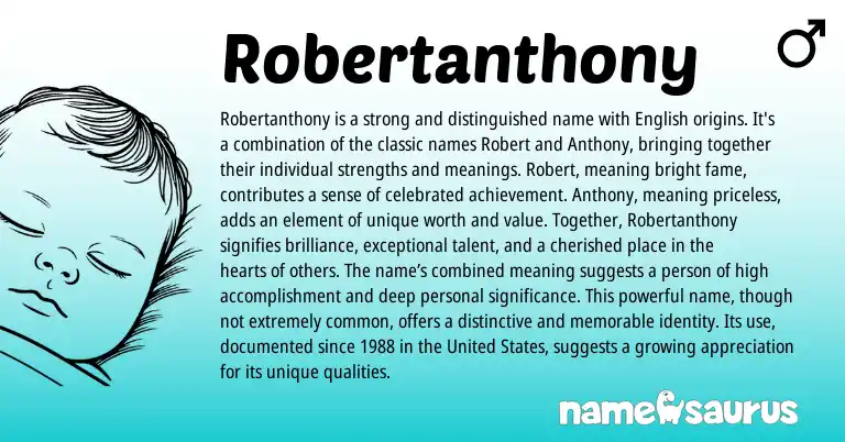 Infographic about Robertanthony name meaning, Robertanthony is a name from English origin(s).