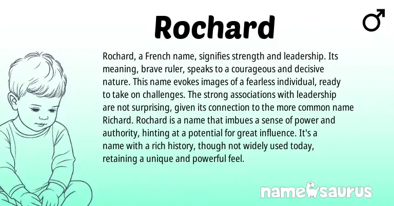 Infographic about Rochard name meaning, Rochard is a name from French origin(s).